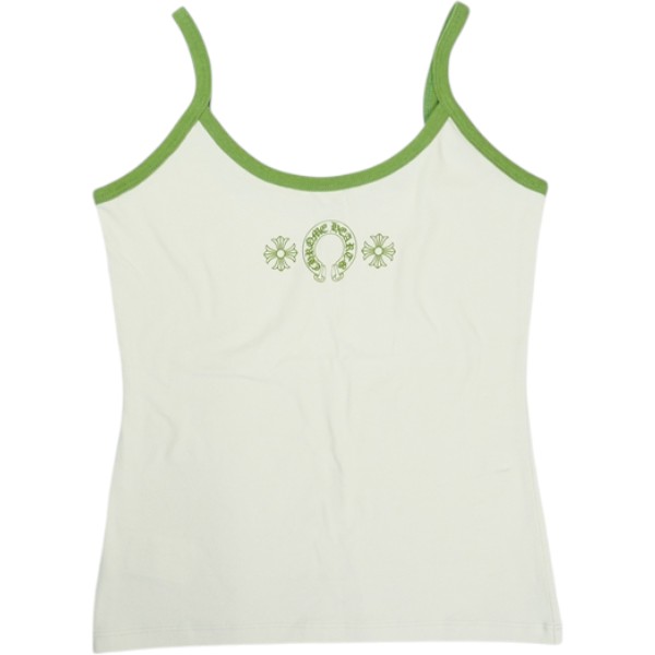 CHROME HEARTS クロム・ハーツ ROLLER SKATES TANK HORSESHOE CEMENT/GREEN キャミソール ナチュラル Size 【レディースM】 【新古品・未使用品】 30011065|ブランド古着のフールズジャッジ
