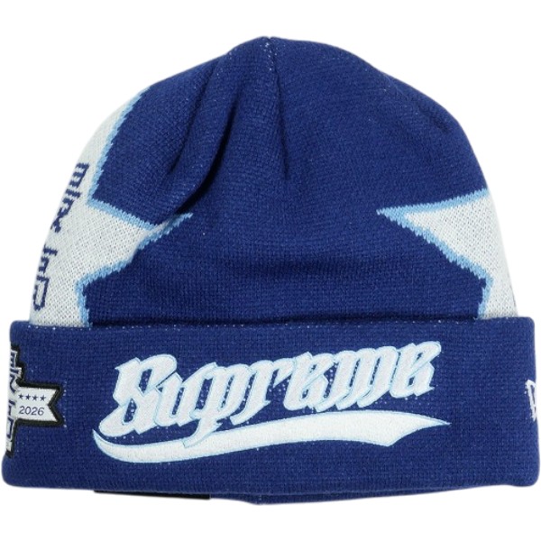 SUPREME シュプリーム 26SS New Era Stars Beanie Navy ビーニー 紺 Size 【無償性】 【新古品・未当て嵌める品】 30006439