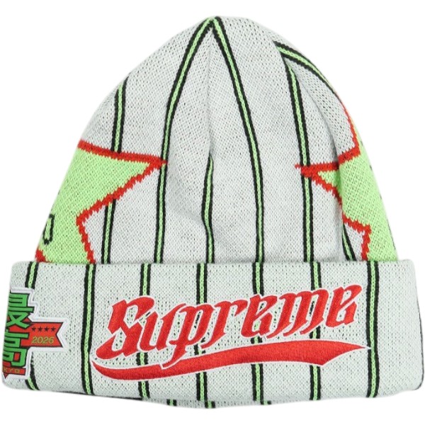 SUPREME シュプリーム 26SS New Era Stars Beanie Stripe ビーニー 白 Size 【無償性】 【新古品・未当て嵌める品】 30006442