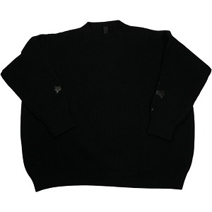CHROME HEARTS クロム・ハーツ Y NOT CROSS LEATHER PATCH CASHMERE KNIT SWEATER BLK カシミールプルオーバー 黒 Size 【L】 【新古品・未当て嵌める品】 20830029