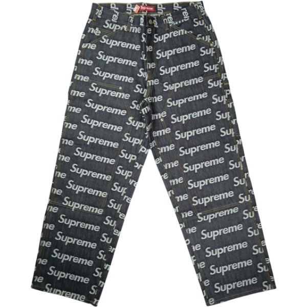 SUPREME シュプリーム 25FW Jacquard Logos Double Knee Denim Painter Jean Rigit Indigo ジーンズズボン下 インディゴ Size 【W32】 【新古品・未当て嵌める品】 30006253