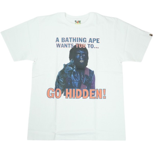 A BATHING APE ア ベイシング エイプ ×HIDDEN GO HIDDEN TEE WHITE プルオーバー 白 Size 【L】 【新古品・未当て嵌める品】 30007144