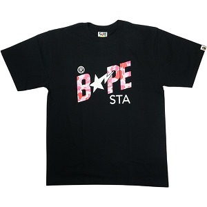 A BATHING APE ア ベイシング エイプ 25AW ABC CAMO BAPE STA LOGO TEE BLACK ABCサル迷彩柄Tシャツ 黒 Size 【XL】 【新古品・未使用品】 20830216｜ブランド古着のフールズジャッジ 19,800円