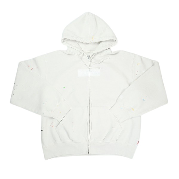 SUPREME シュプリーム ×MM6 Maison Margiela 26SS Box Logo Zip Up Hooded Sweatshirt White ボックスロゴジップパーカー 白 Size 【L】 【新古品・未当て嵌める品】 30007156