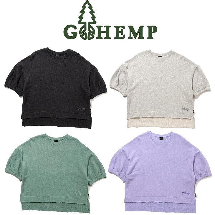 【貨物輸送無料】【WOMEN\u0027S】GOHEMPゴーヘンプ PUFF SLEEVE TEE パフ衣袂T ３時期あらゆる一こまで使い勝手が好いたらしいライトオンススウェット肌さむさが残る潮どきや難民キャンプの冷え込み等にもつい今しがた好意をもって裏地はさらりとした肌気味合いが愛らしさの裏パイル地 吸湿速乾燥したで冷やりとした感を守りつづける