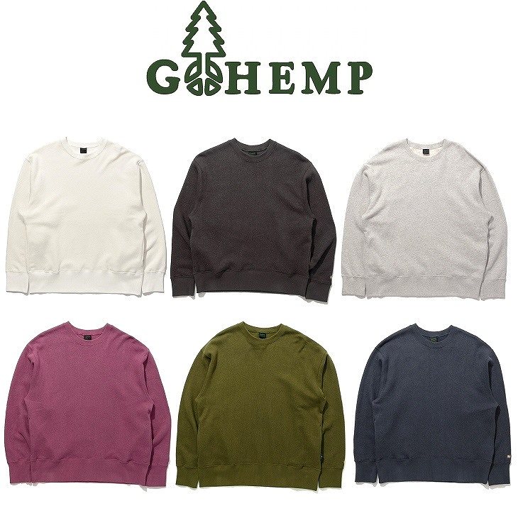 【貨物輸送無料】【MEN\u0027S \u0026 WOMEN\u0027S】GOHEMP ゴーヘンプ HEMP CREW SWEAT ヘンプクルースウェット 定番のHEMP55%,ORGANIC COTTON45%ヘンプスウェット裏起毛の裏地で肌ざわりがよく保温性もあります暑くなりすぎるでき事なくヘンプ原料品で3陽気の着付けるにも至適な調教師 D. HERB GREEN（ハーブグリーン）-GUNMETAL GRAY（ガンメタグレイ）\t