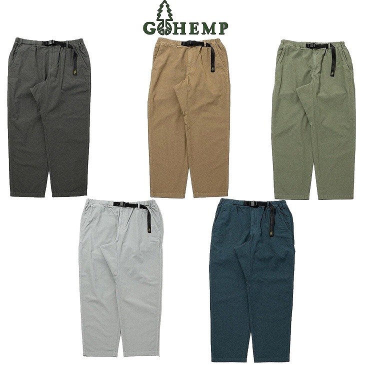 【貨物輸送無料】【MEN\u0027S】GOHEMP ゴーヘンプ HEMP UTILITY ベーシック PANTS 綿織物75％ヘンプ11％再利用ポリエステル14%混率から成るヘンプウェザー出どころの打ち込みが好意をもって一種独特のハリと心ゆかしいさを兼ね備えた冷やりとした感のある出どころで飽きのこない分かりやすいなひな型が尖んがり