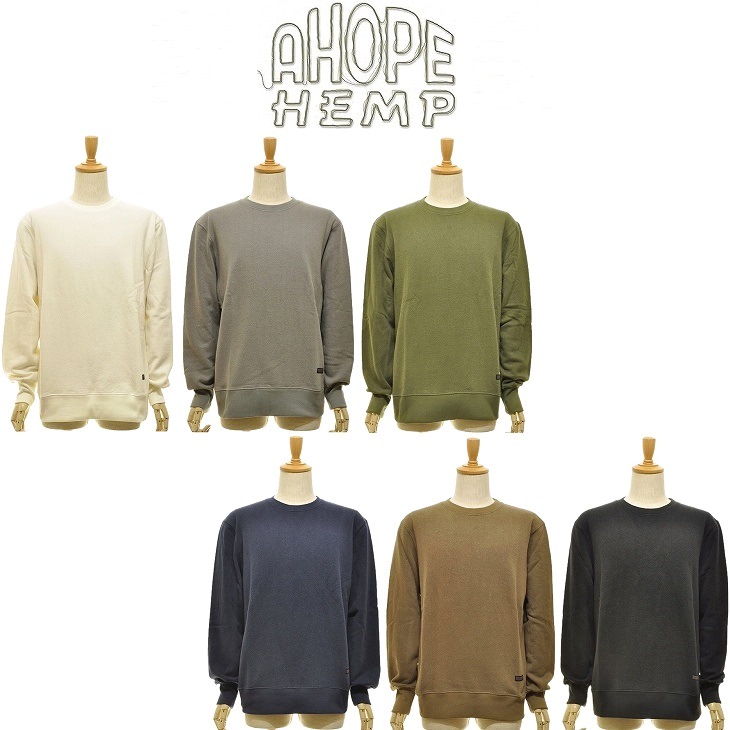 【貨物輸送無料】【MEN\u0027S】A HOPE HEMP アホープヘンプ TERRY CREW NECK SWEAT  テリークルーネックスウェット 肉厚の裏毛出どころで作った分かりやすいな汗水 脇下に肋筋のうつり変わりで動き分かりやすい A HOPE HEMP 2026 EARLY SPRING 裏起毛スウェットトレーナー NEW色つやは KHAKI!