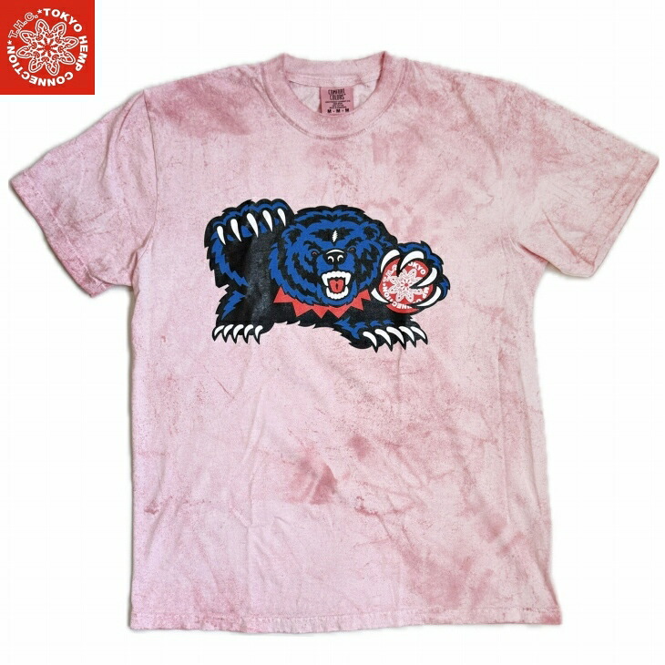 【送料無料】【MEN'S】TOKYOHEMPCONNECTION＊THC（トーキョーヘンプコネクション）ANGRY BEAR S/SL TEE アンガーベアーショートスリーブT 怒りの熊Tシャツ！古今東西、熊の出没で日本を賑わせている熊。怒っています。熊達も！デザインはQ&rsquo;s Design Studio ステッカー付｜ヘンプウェア　FOOL THE HERMIT