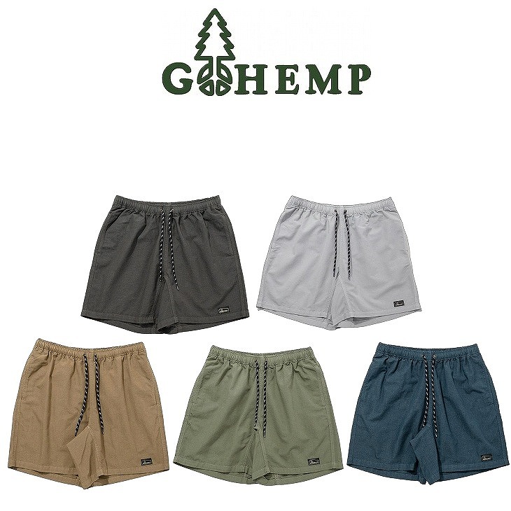 【送料無料】【MEN'S】GOHEMP ゴーヘンプ HEMP JAM SHORTS ヘンプジャムショーツ 夏の定番ヘンプウェザーシリーズ 特有のハリとしなやかさを兼ね備えた清涼感のある生地 飽きのこないベーシックなデザインが魅力 廃棄ペットボトルの再利用繊維を使用した夏のショーツ 9,768円