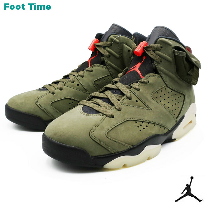 激安ブランド 楽天市場 Nike Air Jordan 6 Retro Sp Travis Scott ナイキ エア ジョーダン 6 レトロ Sp トラビス スコット Medium Olive Infrared Black ミディアムオリーブ インフラレッド ブラック Cn1084 0 靴 メンズ靴 スニーカー Foot Time 全国組立設置