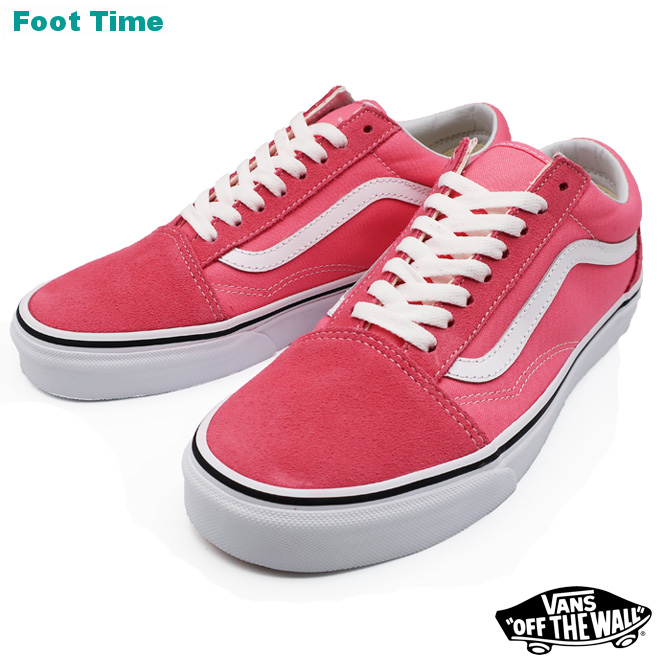 vans old skool white pink