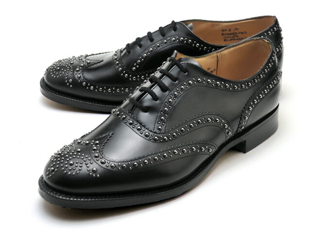 楽天市場 チャーチ バーウッド 靴 スタッズ ブラック ウィングチップ ポリッシュドバインダーカーフ メンズ Church S Burwood 2s Polished Binder Black Made In England Premium One
