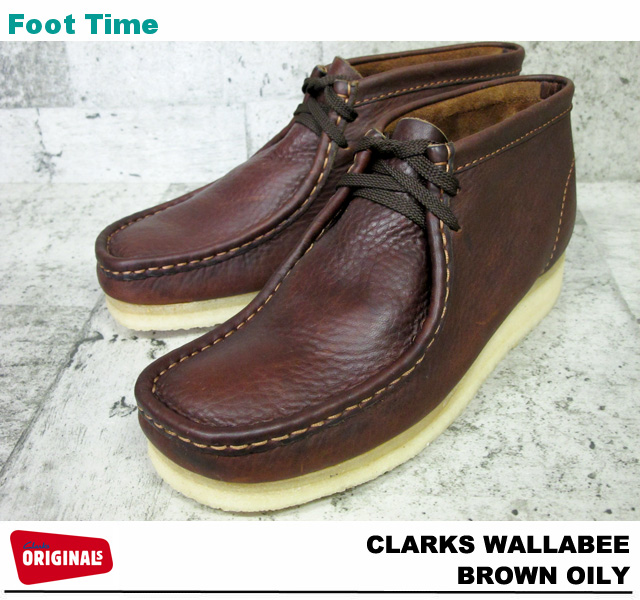 clarks wallabees brown oily leather