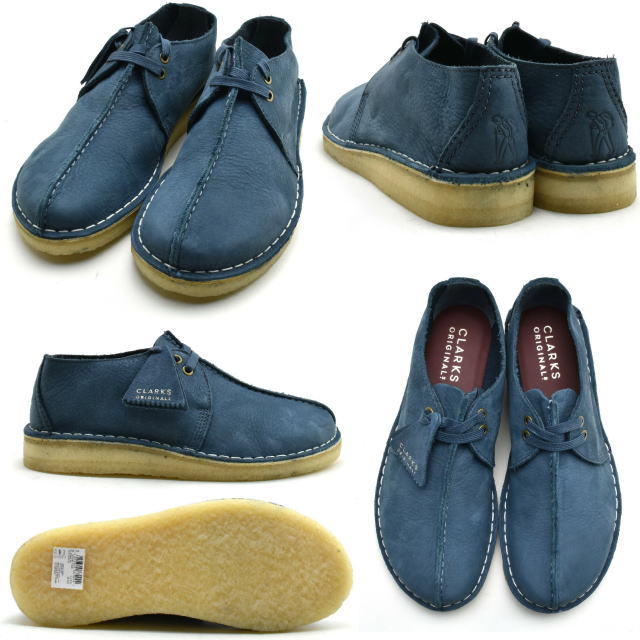 破格値下げ】 Clarks DESERT TREK クラークス デザートトレック ブーツ メンズ レザー ブルー 26160225 fucoa.cl