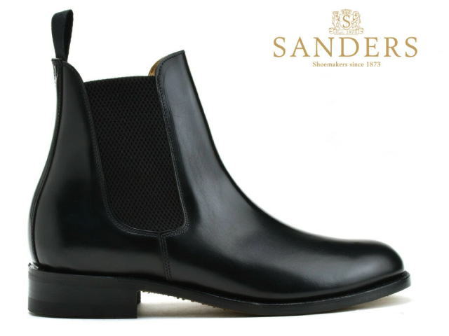 Sanders ブラック サイドゴアブーツ 値下げ_新品】23㌢サンダースSANDERSサイドゴアブーツ（黒）