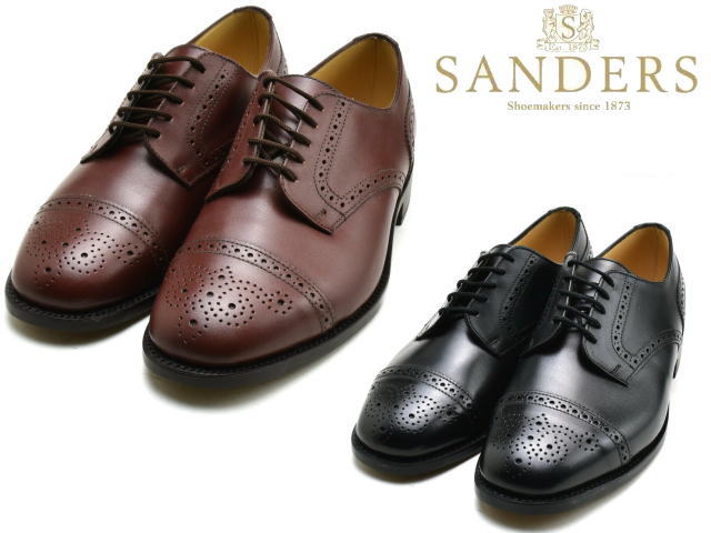3*s様 Sanders UK7.5 1130B Vチップ ブラック サンダース SANDERS（サンダース） MILITARY DERBY SHOE ブラック