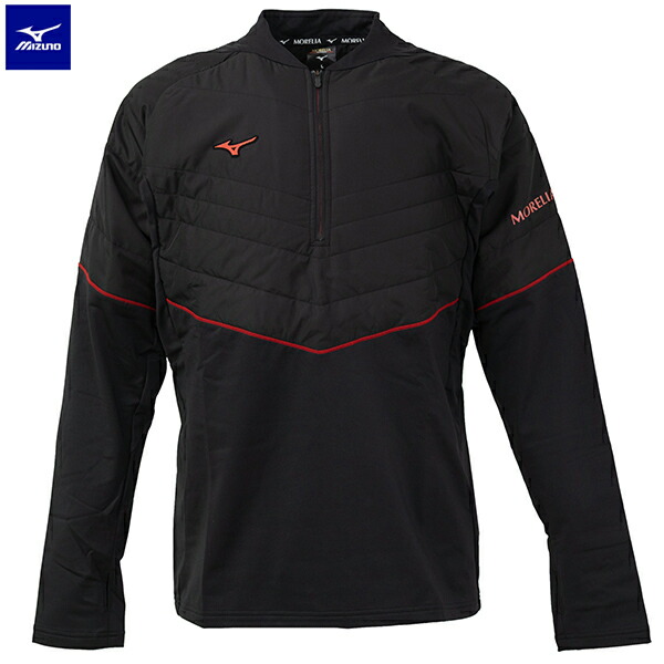 ★美品【セットアップ】ミズノ MORELIAトレーニングウェア Mサイズ 黒×金 モレリア トレーニングトップ|P2MCB005|ウエア|サッカー／フットボール
