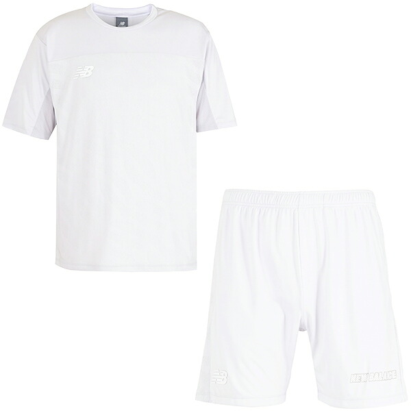 ニューバランス ジャガードプラシャツ&ショーツ 大人用 サッカー 半袖 プラクティス上下セット NewBalance MT6188NN-GYM/MB61I3TD-GYM