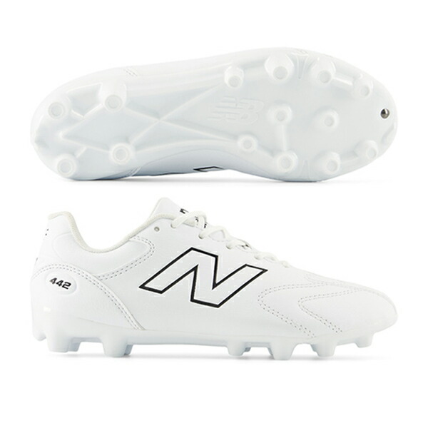 ニューバランス 442 TEAM HG/AG JNR V3 ジュニア用 サッカースパイク NewBalance Y43H9RX-W-WHITE