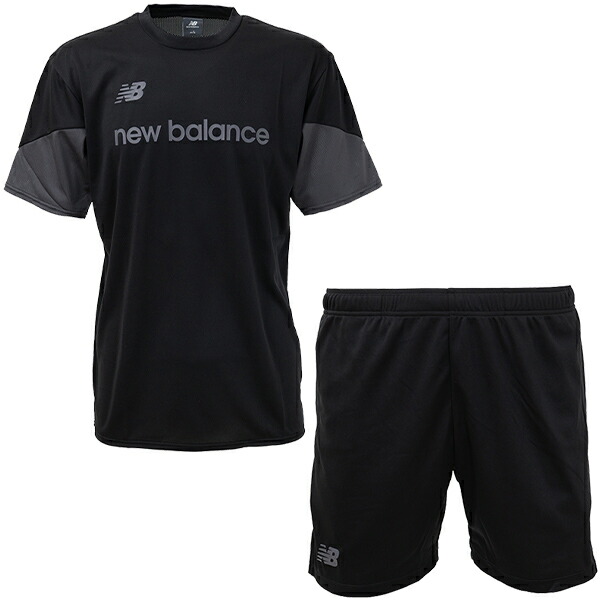 ニューバランス プラクティス ショートスリーブシャツ&ショーツ 大人用 サッカー 半袖 プラクティス上下セット NewBalance MT61573K-BK/MB61Q1UC-BK