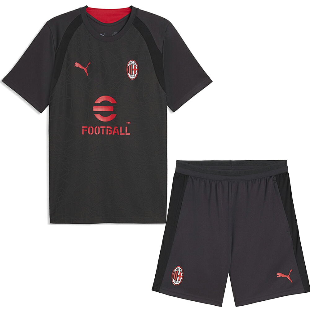 プーマ 26-27 ACミラン トレーニングジャージ&ショーツ 大人用 サッカー トレーニングウェア上下セット puma 786639-20/786654-20｜フットボールパーク 店