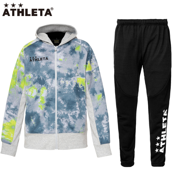 アスレタ 防風スウェットZIPパーカー スウェットパンツ 上下セット 大人用 サッカー フットサル スウェットパーカー ATHLETA 03355- 03358 GRY BLK 【SALE／72%OFF】