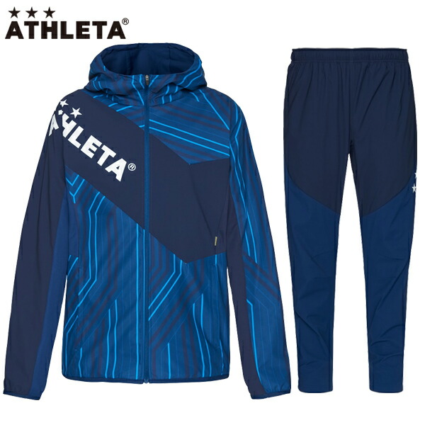 アスレタ ストレッチトレーニングジャケット パンツ 大人用 サッカー フットサル トレーニングウェア 上下セット ATHLETA  04146-04147 NVY レビュー高評価のおせち贈り物