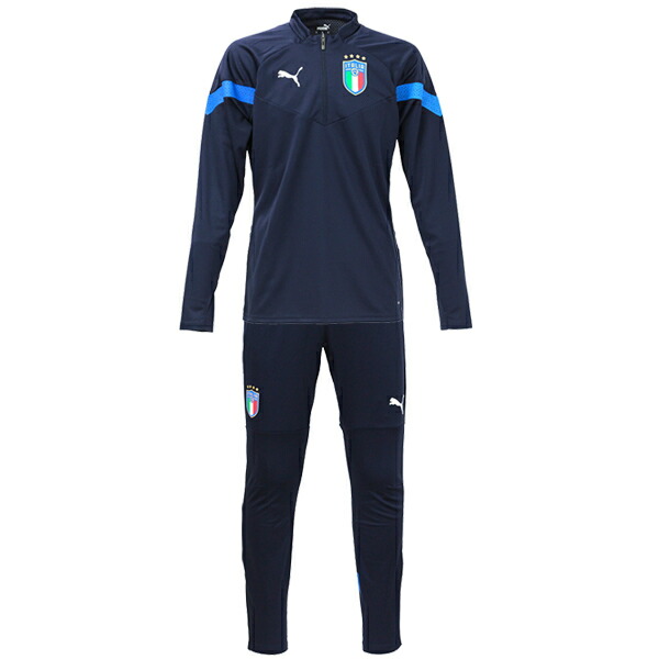 プーマ 2022 イタリア代表 FIGC COACH TR 1 4 ジップトップ トレーニングパンツ 上下セット 大人用 サッカーウェア puma  767077 767089 豪奢な