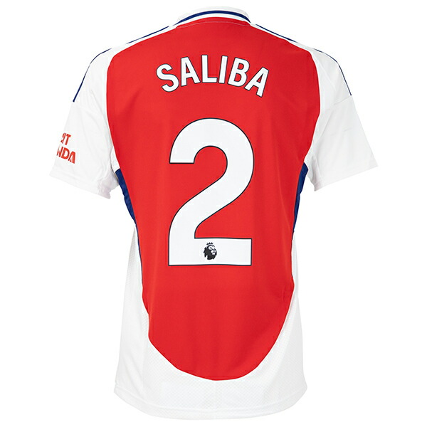24-25アーセナル　サリバ2番 シャツ adidas ○アーセナル 24-25 ホーム 半袖 ユニフォーム No.2