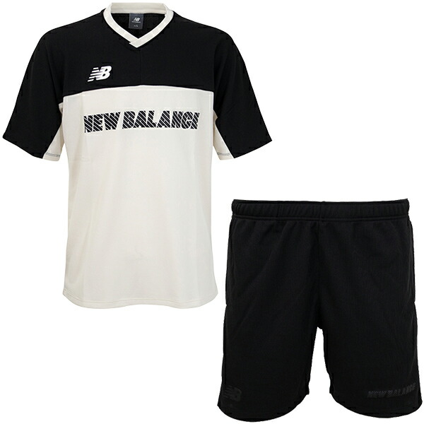 ニューバランス ポリワッフルショートスリーブシャツ&ショーツ 大人用 サッカー 半袖 プラクティス上下セット NewBalance AMT55259-SST/AMS55260-BK 6,985円