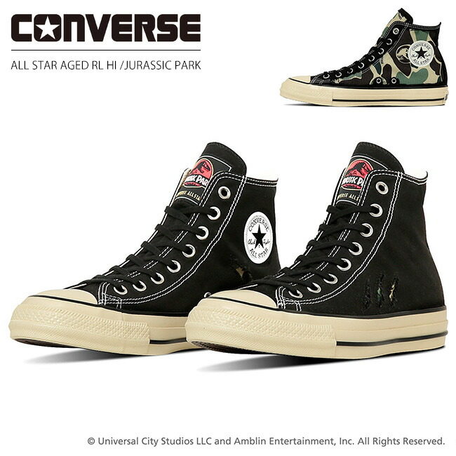 コンバース オールスター エイジド RL HI / ジュラシック・パーク スニーカー メンズ ハイカット ALL STAR AGED RL HI / ジュラシックパーク シューズ 靴 【2508】画像