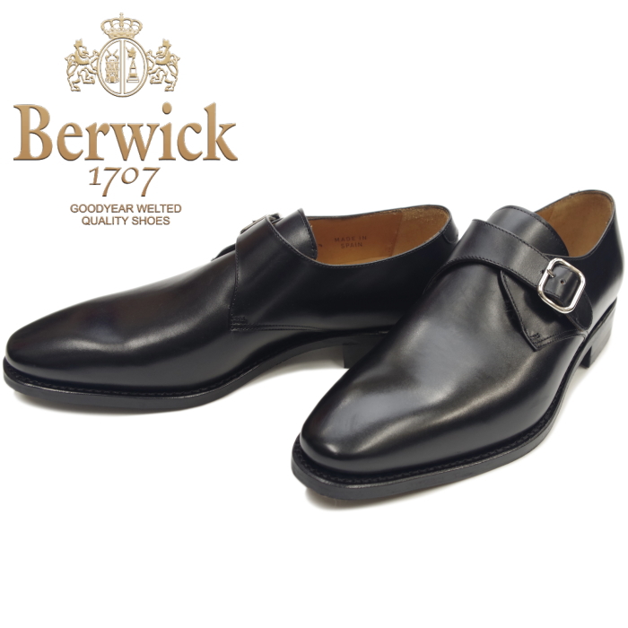 【楽天市場】 Berwick 靴 バーウィック モンクストラップシューズ 2685 ブラック ダイナイトソール スペイン製 ビジネスシューズ