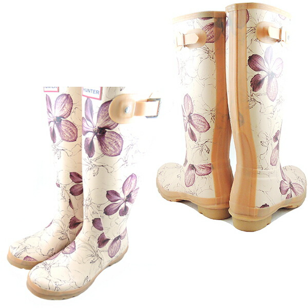 hunter floral rain boots