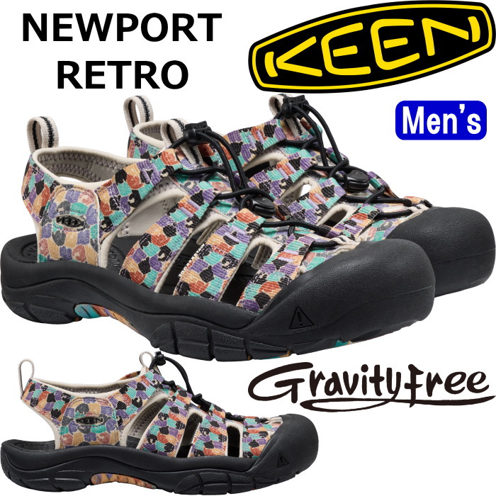 KEEN NEWPORT RETRO GRAVITYFREE キーン ニューポート グラビティフリー スポーツサンダル メンズ アウトドア サンダル ビーチサンダル キャンプ スニーカー メンズサンダル スリッポン ビーサン 海 川 山 プール 正規品 送料無料