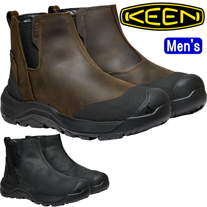 KEEN REVEL IV CHELSEA キーン レヴェル フォー チェルシー チェルシーブーツ サイドゴアブーツ メンズ ブーツ レザー 本革 スリッポン 防水 ウォータープルーフ アウトドアシューズ アウトドア 正規品 送料無料 2021秋冬新作