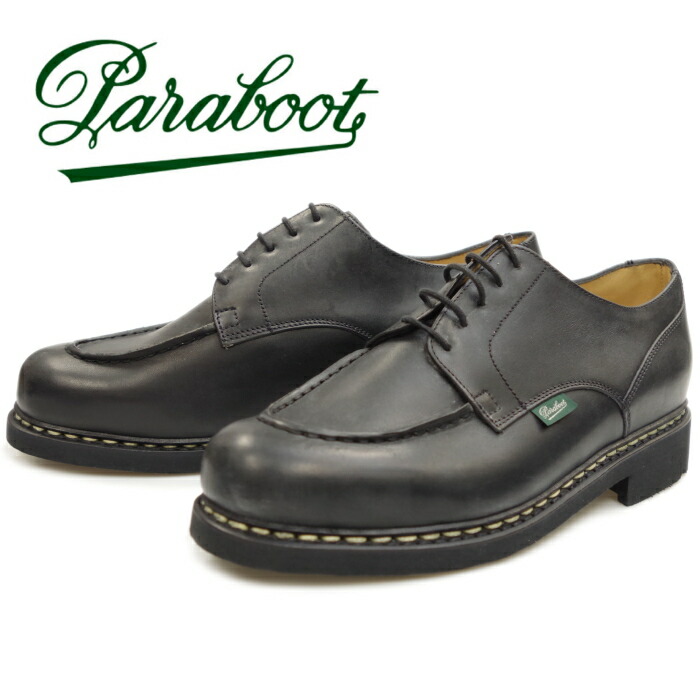 PARABOOT CHAMBORD パラブーツ シャンボード 710709 ブラック TIROLEAN SHOES チロリアンシューズ メンズ レザー ブーツ 防水 オックスフォード ビジネスシューズ ワークブーツ 本革 フランス製 送料無料 12時までは当日配送