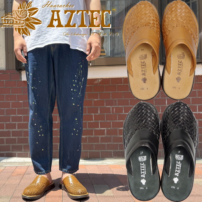 【お買い物マラソンポイント最大10倍】 AZTEC CHUBASCO アズテック チュバスコ 941 クロッグサンダル レザーサンダル メンズ レザー サンダル ワラチサンダル アウトドア 靴 キャンプ 旅行 カジュアル プレゼント ギフト メキシコ製 送料無料 12時までは当日配送