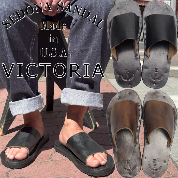 【お買い物マラソンポイント最大10倍】 SEDONA SANDAL VICTORIA セドナサンダル ビクトリア シャワーサンダル サンダル メンズ レザー レザーサンダル スリッポン アウトドア カジュアル おしゃれ 海 キャンプ 靴 クロムエクセル アメリカ製 送料無料 12時までは当日配送｜上野アメ横 靴店 フットモンキー