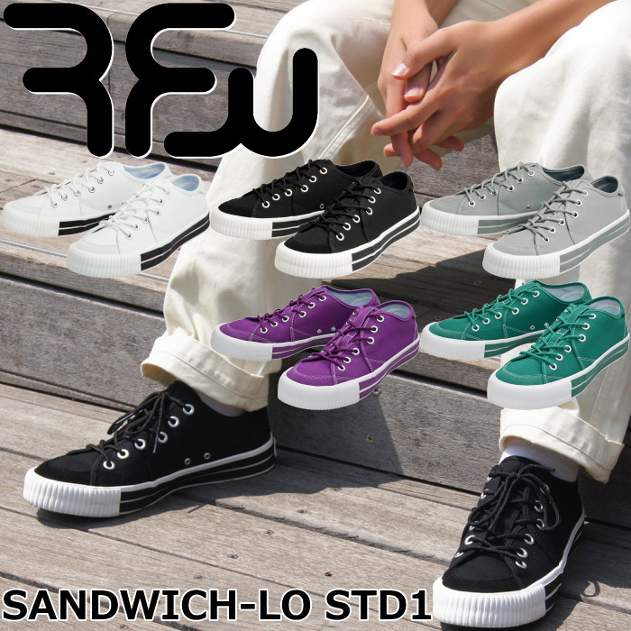 RFW スニーカー アールエフダブリュー サンドイッチ SANDWICH-LO STD1 R-2530452 リズムフットウェア アールエフダブル メンズ レザー キャンバススニーカー メンズスニーカー おしゃれ プレゼント ギフト 送料無料 12時までは当日配送｜上野アメ横 靴店 フットモンキー