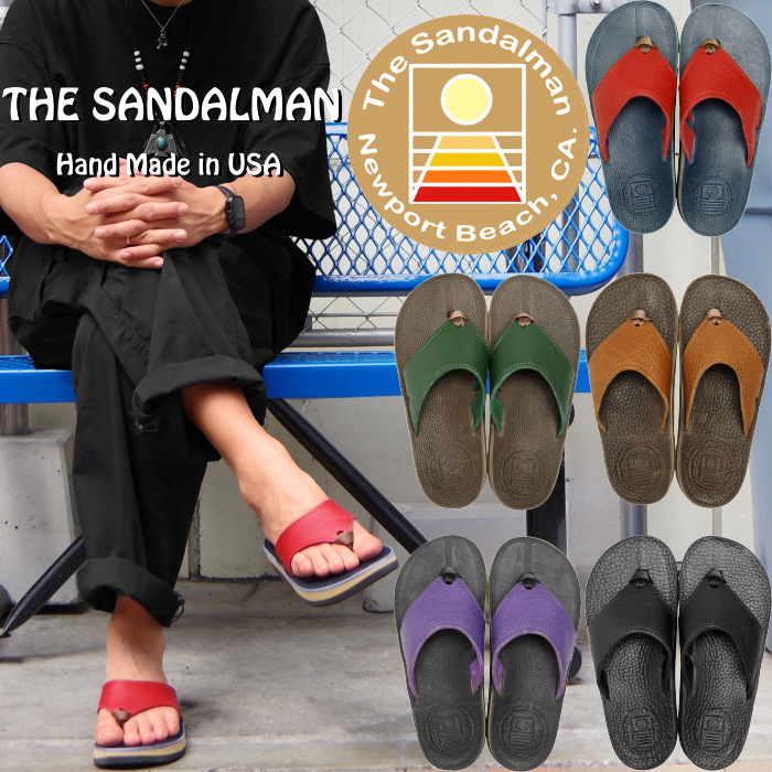 THE SANDALMAN サンダルマン レオパード US7 アメリカ製 サンダルマン The Sandalman Mr.OLDMAN別注仕様 BEACH WIDE