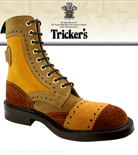 【楽天市場】 正規品 Tricker's [トリッカーズ] ウイングチップブーツ M7151(マルチカラー スエード ダイナイト