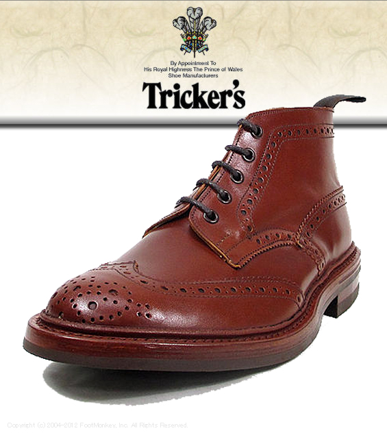 【楽天市場】 正規品 Tricker's [トリッカーズ] ウイングチップブーツ 【Style:M5833(マロン)フィッティング:5】送料
