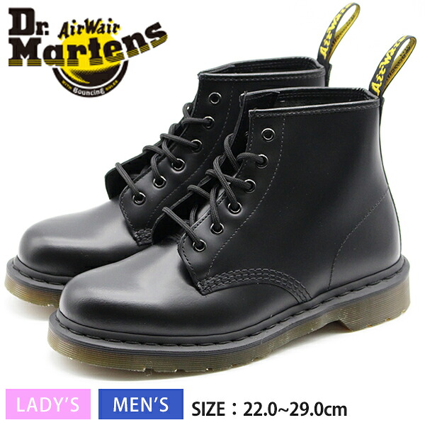 楽天市場 ドクターマーチン 6ホール メンズ レディース 革靴 黒 ブラック ブーツ 本革 レザー Dr Martens Dr Martens Core 101 6eye Boot 平日3 5日以内に発送 靴のニシムラ