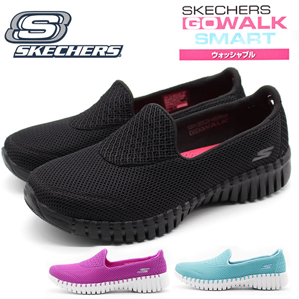 楽天市場 スケッチャーズ スニーカー レディース 靴 スリッポン 黒 ブラック パープル Skechers Go Walk Smart フットワン Footone