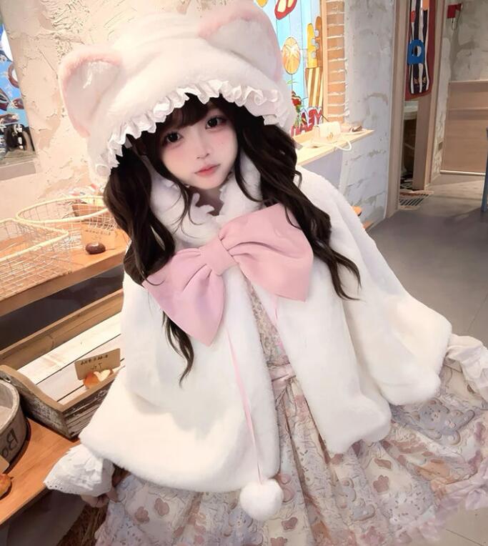 楽天市場】Lolita系 ロリータ ポンチョ コート ケープ コート 無地