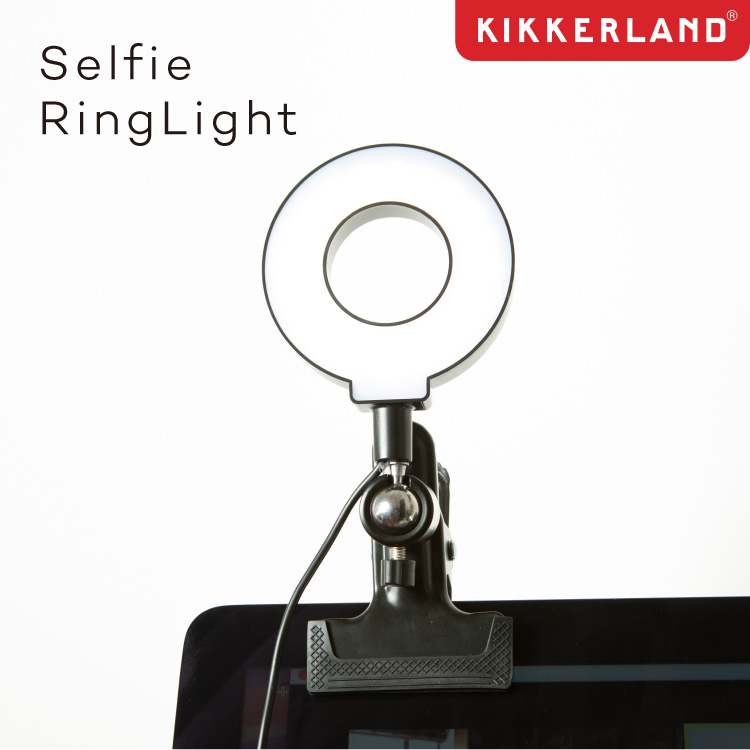 セルフィー リング ライト Selfie Ring Light キッカーランド USB クリップ付き デスクワーク ギフト プレゼント 包装画像