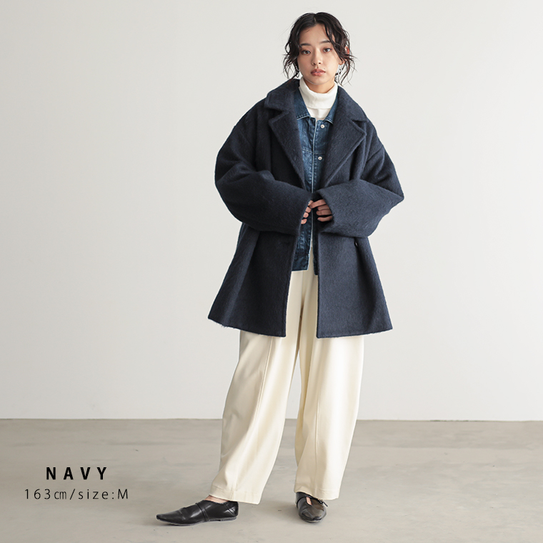ピーコート コクーンシルエット Lサイズ for/c フォーシー ネイビー