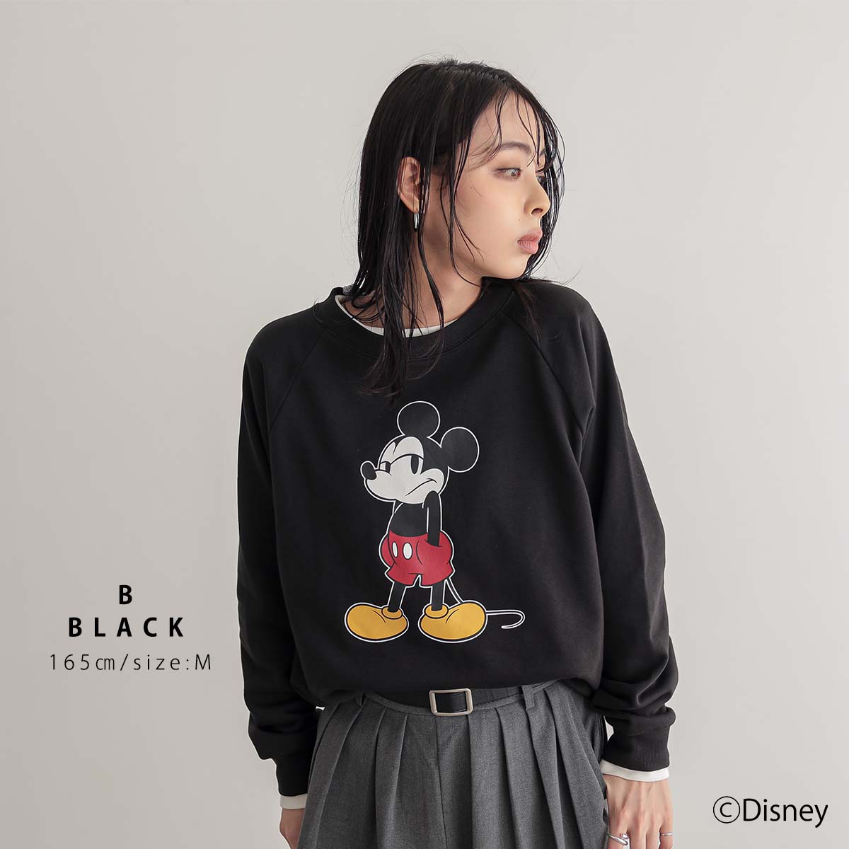 ミッキーマウス Disney ディズニー スウェットトップス 長袖 ミッキーマウス Disney ディズニー スウェットトップス 長袖