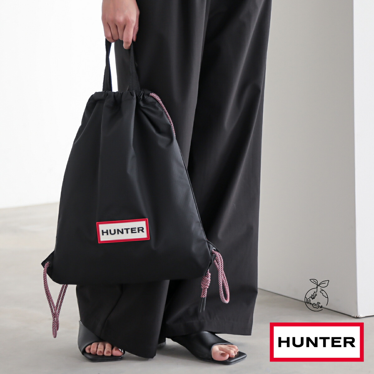 【最大30％OFFクーポン 27日9:59迄】HUNTER TRAVEL DRAWSTRING BACKPACK TOTE ハンター トートバッグ ナップザック 2WAY 軽量 耐久性 トレンドシルエット カジュアル ユニセックス おしゃれ エコ 26SS 春 夏 秋 for/c フォーシー｜for／c（フォーシー）